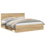 vidaXL Rám postele Sonoma 180 x 200 cm Kompozitné drevo – Obrázok 2