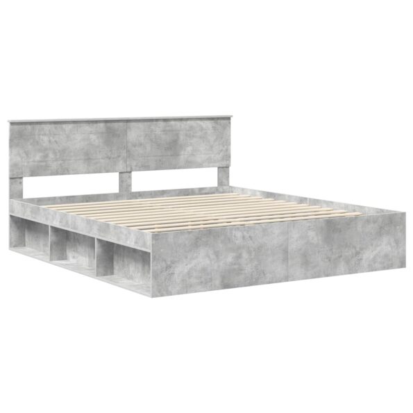 vidaXL Rám postele Betónová 180 x 200 cm Kompozitné drevo – Obrázok 4