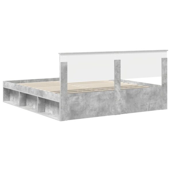 vidaXL Rám postele Betónová 180 x 200 cm Kompozitné drevo – Obrázok 9