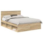 vidaXL Rám postele Sonoma 160 x 200 cm Kompozitné drevo – Obrázok 2