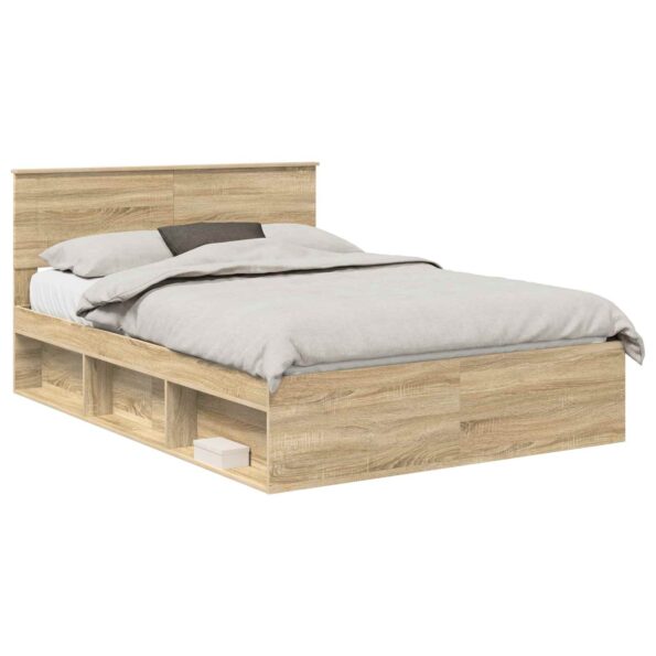 vidaXL Rám postele Sonoma 160 x 200 cm Kompozitné drevo – Obrázok 2