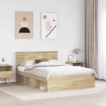 vidaXL Rám postele Sonoma 160 x 200 cm Kompozitné drevo – Obrázok 3