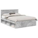 vidaXL Rám postele Betónová 160 x 200 cm Kompozitné drevo – Obrázok 2