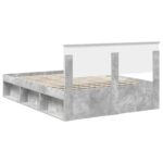 vidaXL Rám postele Betónová 160 x 200 cm Kompozitné drevo – Obrázok 9