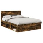 vidaXL Rám postele Dymová dub 160 x 200 cm Kompozitné drevo – Obrázok 2