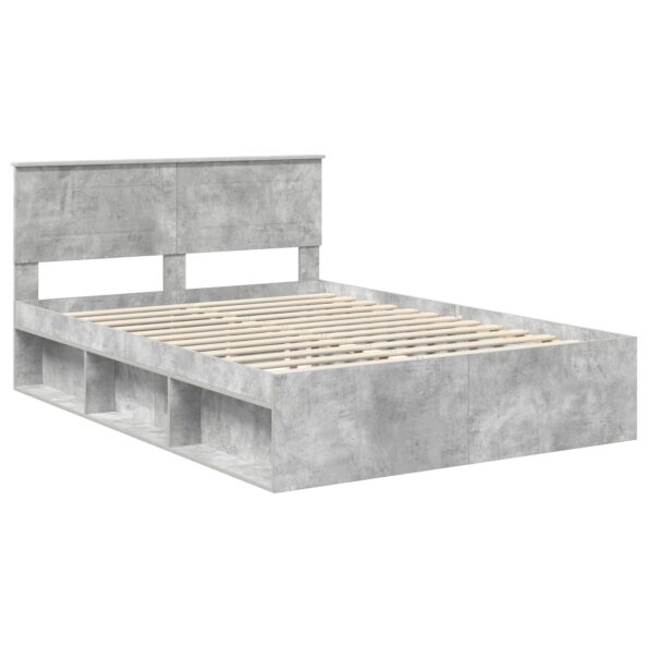 vidaXL Rám postele Betónová šedá 150 x 200 cm Kompozitné drevo – Obrázok 4