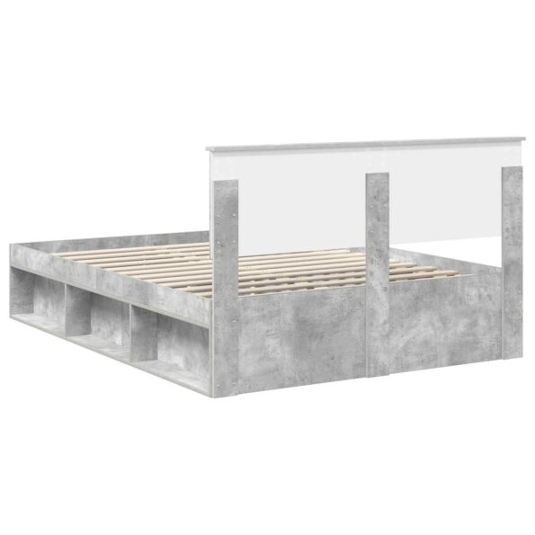 vidaXL Rám postele Betónová šedá 150 x 200 cm Kompozitné drevo – Obrázok 9
