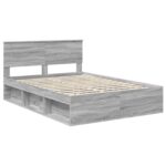 vidaXL Rám postele Sivý Sonoma 150 x 200 cm Kompozitné drevo – Obrázok 4