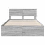 vidaXL Rám postele Sivý Sonoma 150 x 200 cm Kompozitné drevo – Obrázok 7