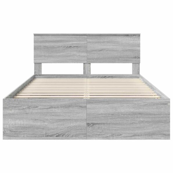 vidaXL Rám postele Sivý Sonoma 150 x 200 cm Kompozitné drevo – Obrázok 7