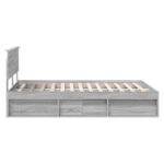 vidaXL Rám postele Sivý Sonoma 150 x 200 cm Kompozitné drevo – Obrázok 8
