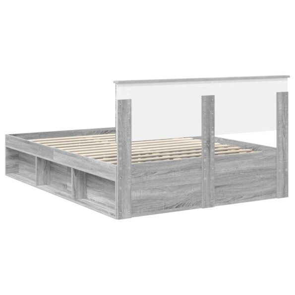 vidaXL Rám postele Sivý Sonoma 150 x 200 cm Kompozitné drevo – Obrázok 9