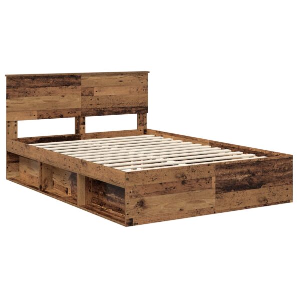 vidaXL Rám postele Staré drevo 150 x 200 cm Kompozitné drevo – Obrázok 4
