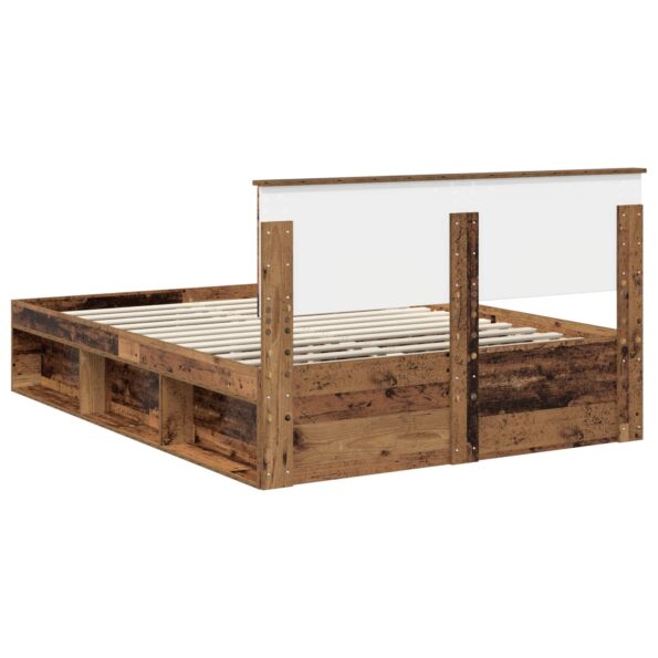 vidaXL Rám postele Staré drevo 150 x 200 cm Kompozitné drevo – Obrázok 9