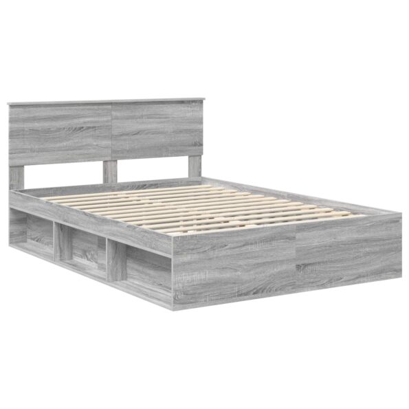 vidaXL Rám postele Sivý Sonoma 140 x 190 cm Kompozitné drevo – Obrázok 4