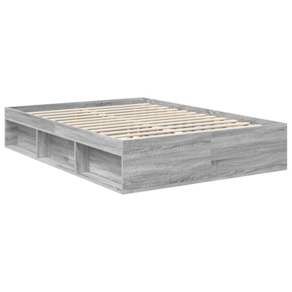 vidaXL Rám postele Sivý Sonoma 140 x 190 cm Kompozitné drevo – Obrázok 5