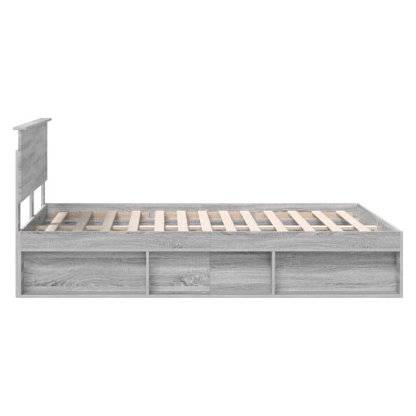vidaXL Rám postele Sivý Sonoma 140 x 190 cm Kompozitné drevo – Obrázok 8