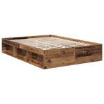 vidaXL Rám postele Staré drevo 140 x 190 cm Kompozitné drevo – Obrázok 5