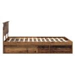 vidaXL Rám postele Staré drevo 140 x 190 cm Kompozitné drevo – Obrázok 8