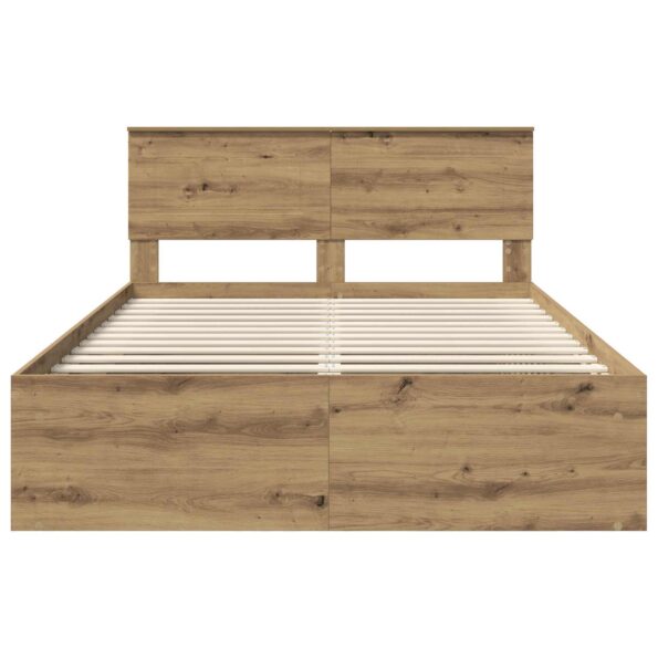 vidaXL Rám postele Remeselnícky dub 140 x 190 cm Kompozitné drevo – Obrázok 7
