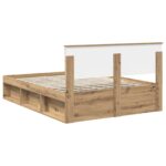 vidaXL Rám postele Remeselnícky dub 140 x 190 cm Kompozitné drevo – Obrázok 9