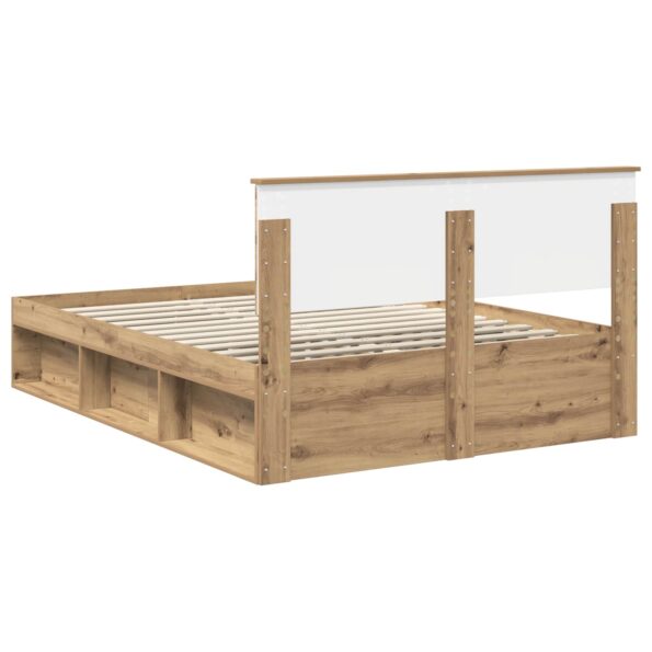 vidaXL Rám postele Remeselnícky dub 140 x 190 cm Kompozitné drevo – Obrázok 9