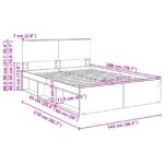 vidaXL Rám postele Sivý Sonoma 140 x 200 cm Kompozitné drevo – Obrázok 13