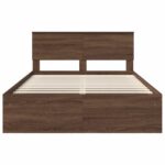 vidaXL Rám postele Hnedý dub 140 x 200 cm Kompozitné drevo – Obrázok 7