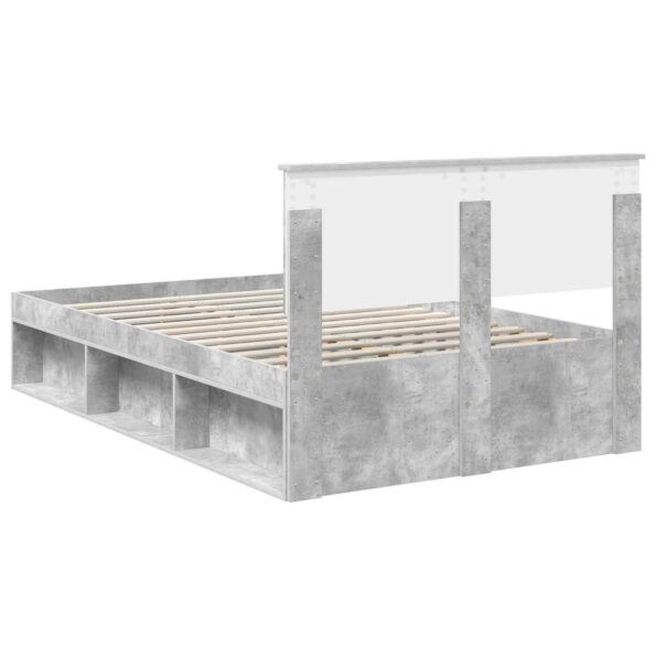 vidaXL Rám postele Betónová šedá 135 x 190 cm Kompozitné drevo – Obrázok 9