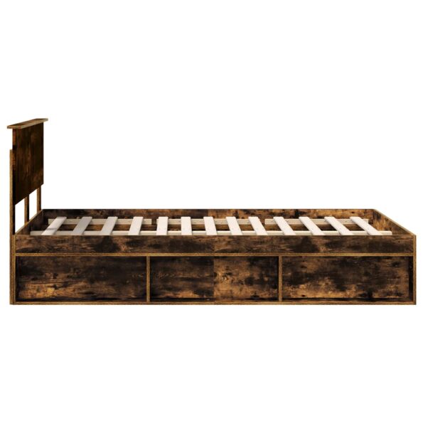vidaXL Rám postele Dymová dub 135 x 190 cm Kompozitné drevo – Obrázok 8
