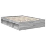 vidaXL Rám postele Sivý Sonoma 135 x 190 cm Kompozitné drevo – Obrázok 5