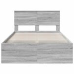 vidaXL Rám postele Sivý Sonoma 135 x 190 cm Kompozitné drevo – Obrázok 7