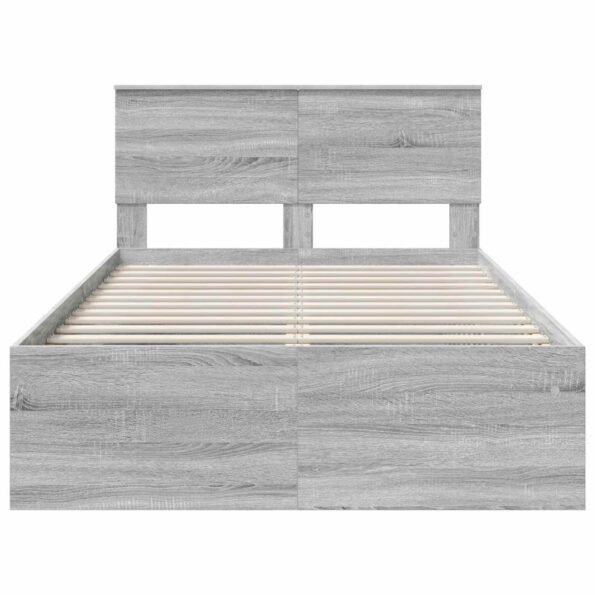 vidaXL Rám postele Sivý Sonoma 135 x 190 cm Kompozitné drevo – Obrázok 7