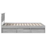 vidaXL Rám postele Sivý Sonoma 135 x 190 cm Kompozitné drevo – Obrázok 8