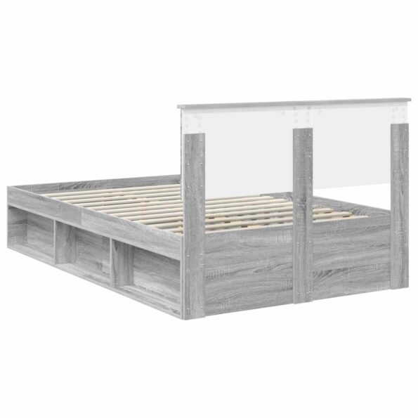 vidaXL Rám postele Sivý Sonoma 135 x 190 cm Kompozitné drevo – Obrázok 9