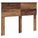 vidaXL Rám postele Staré drevo 135 x 190 cm Kompozitné drevo – Obrázok 6