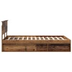 vidaXL Rám postele Staré drevo 135 x 190 cm Kompozitné drevo – Obrázok 8