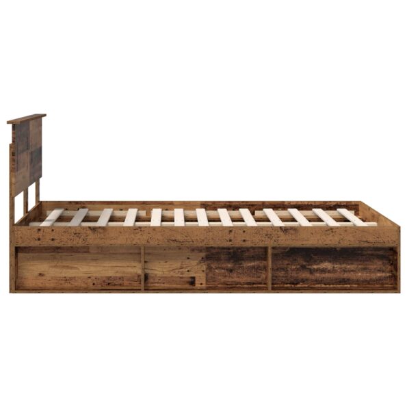 vidaXL Rám postele Staré drevo 135 x 190 cm Kompozitné drevo – Obrázok 8