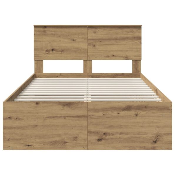 vidaXL Rám postele Remeselnícky dub 135 x 190 cm Kompozitné drevo – Obrázok 7