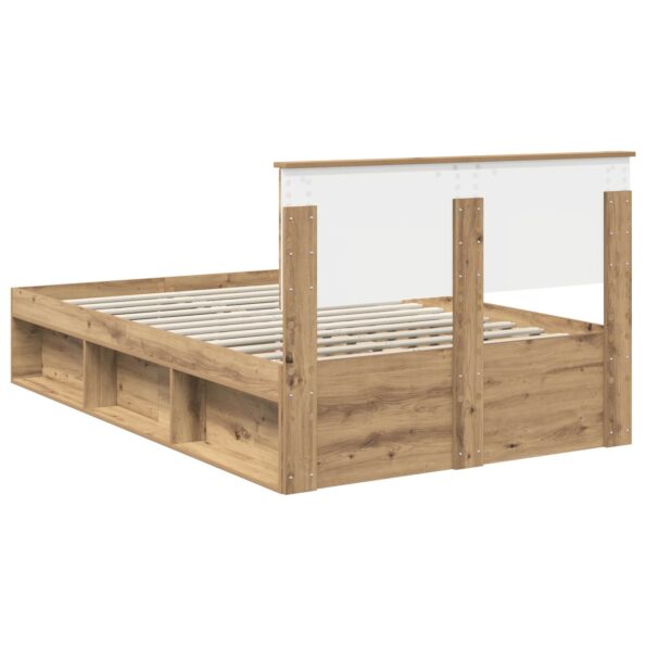 vidaXL Rám postele Remeselnícky dub 135 x 190 cm Kompozitné drevo – Obrázok 9