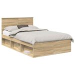 vidaXL Rám postele Sonoma 120 x 190 cm Kompozitné drevo – Obrázok 2