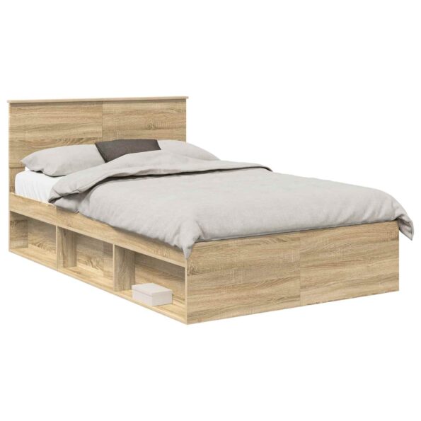 vidaXL Rám postele Sonoma 120 x 190 cm Kompozitné drevo – Obrázok 2
