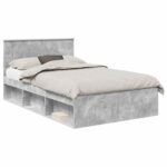 vidaXL Rám postele Betónová 120 x 190 cm Kompozitné drevo – Obrázok 2