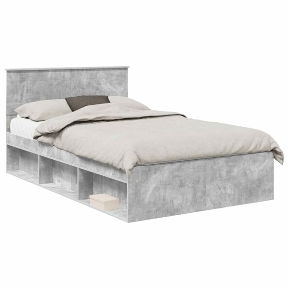 vidaXL Rám postele Betónová 120 x 190 cm Kompozitné drevo – Obrázok 2
