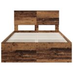 vidaXL Rám postele Staré drevo 120 x 190 cm Kompozitné drevo – Obrázok 7