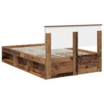 vidaXL Rám postele Staré drevo 120 x 190 cm Kompozitné drevo – Obrázok 9