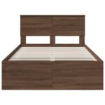 vidaXL Rám postele Hnedý dub 120 x 200 cm Kompozitné drevo – Obrázok 7