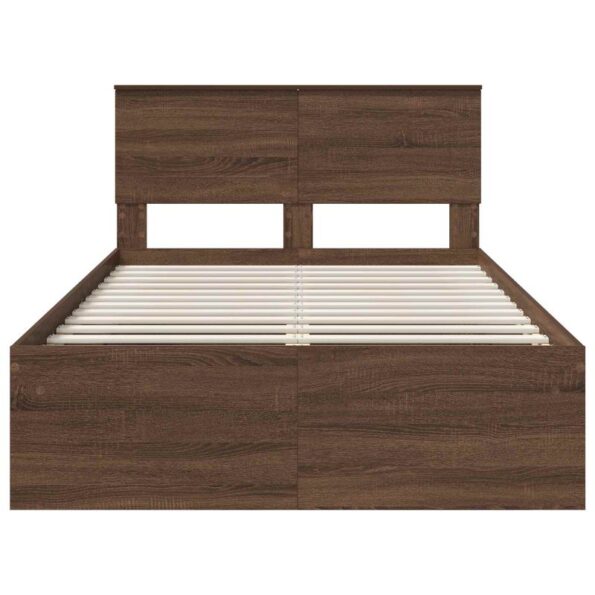vidaXL Rám postele Hnedý dub 120 x 200 cm Kompozitné drevo – Obrázok 7