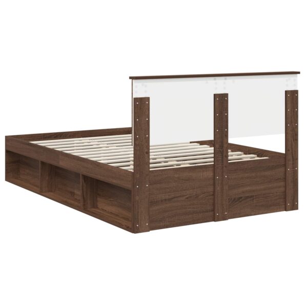 vidaXL Rám postele Hnedý dub 120 x 200 cm Kompozitné drevo – Obrázok 9
