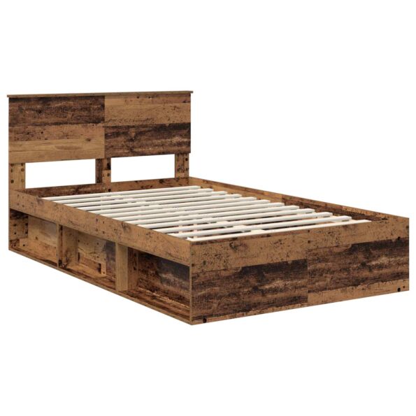 vidaXL Rám postele Staré drevo 120 x 200 cm Kompozitné drevo – Obrázok 4